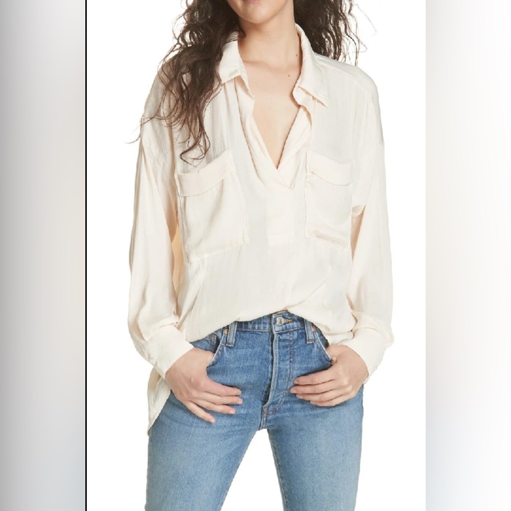 Cream Fee people blouse size XS starry dreams